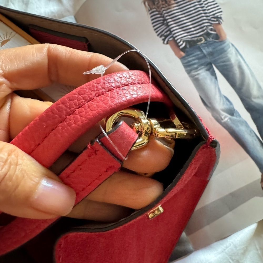 New w/o tag  - Banana Republic Vibrant mini Red Tote - Picture 5 of 6
